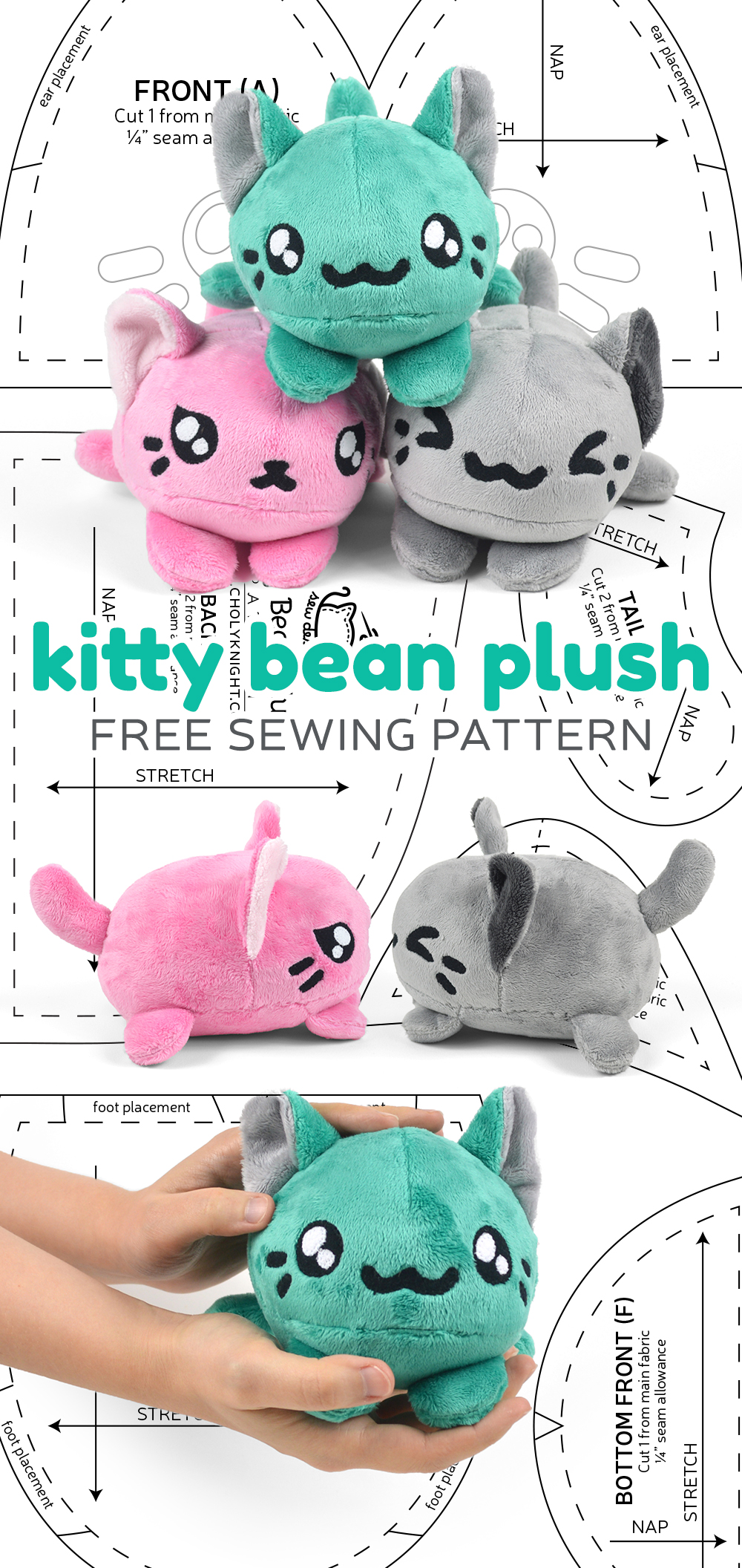 cat plush sewing pattern