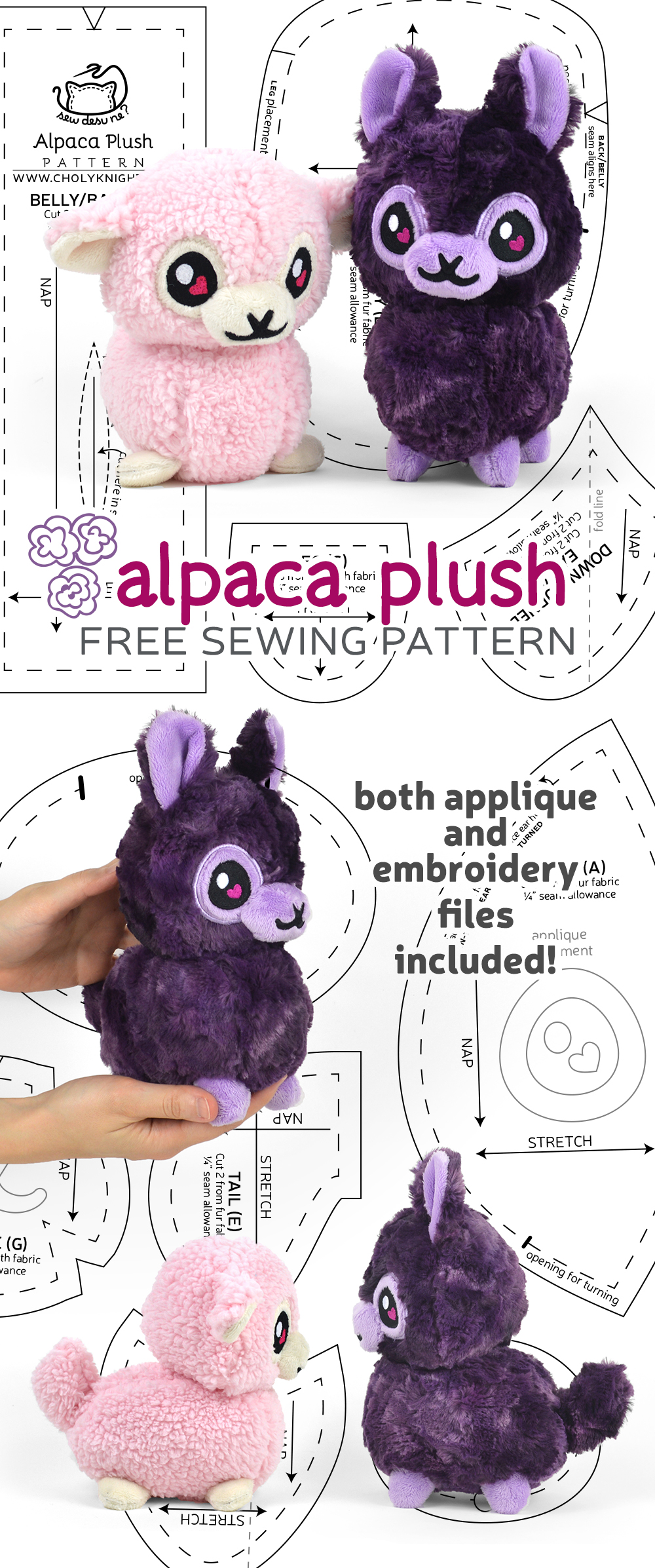 alpaca plush sewing pattern