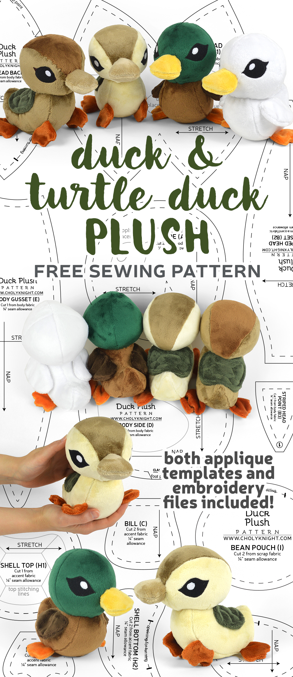 stuffed duck sewing pattern free